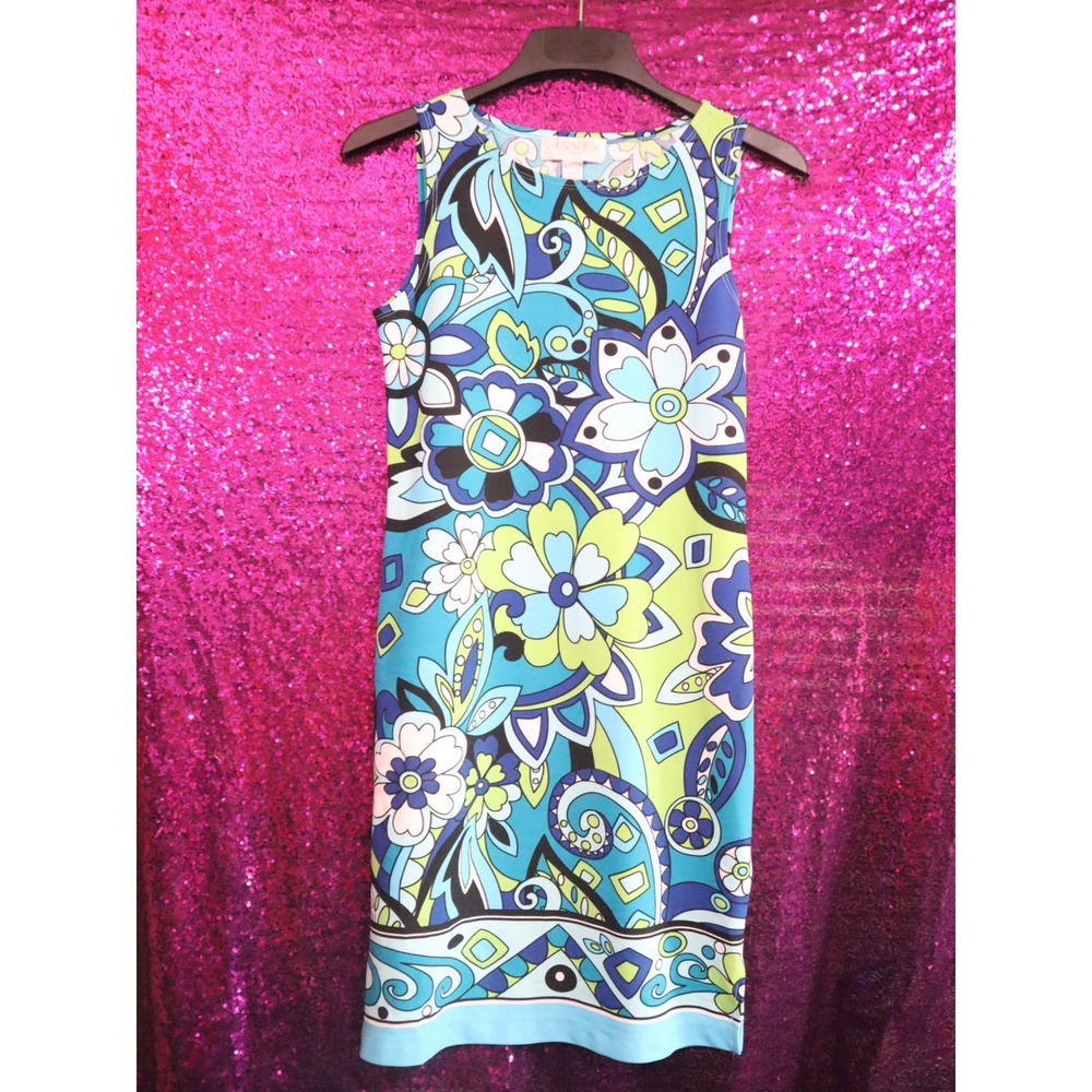 Blue Floral Shift Dress P Casual Corner Annex Women Petite Paisley Sleeveless